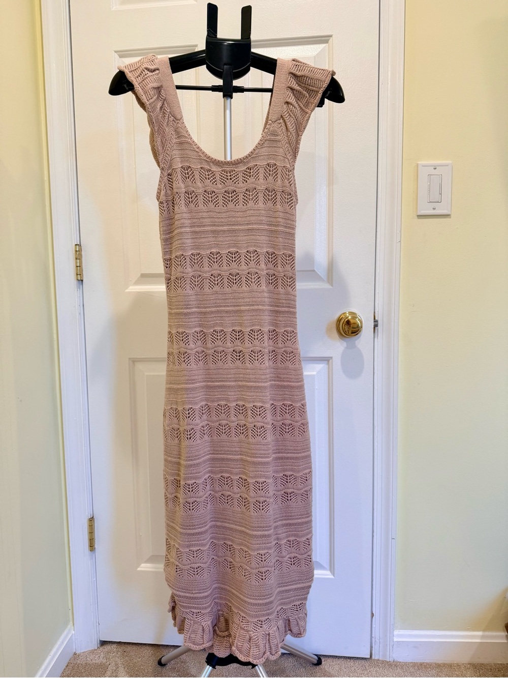 Taupe Knit Ruffle Hem Dress✨